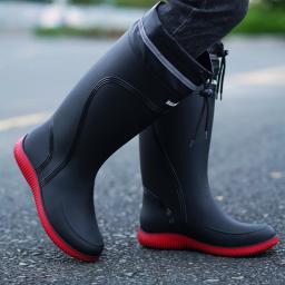 Botas de chuva de alta qualidade para homens e mulheres, impermeáveis e impermeáveis, com comprimento curto e médio de bezerro, botas de borracha antiderrapante - Image 6