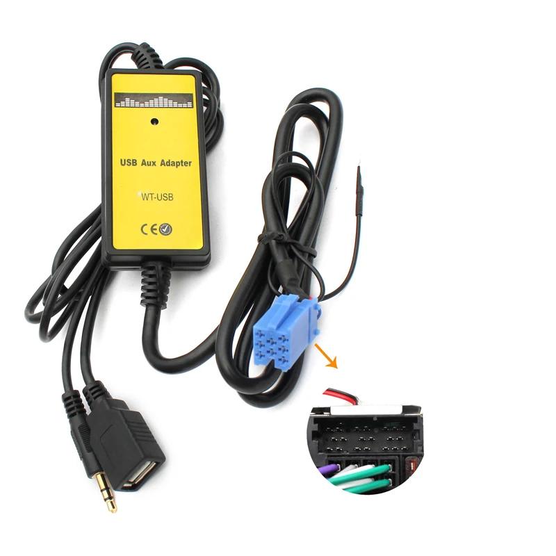 Moonet adaptador de áudio usb aux para carro, trocador de cd auxiliar para audi skoda volkswagen tiguan touran t5 golf passat - Image 1