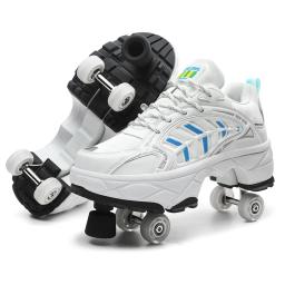 Segurança Patins Ajustáveis Duráveis para Adultos, Sapatos de Patinação Confortáveis, Dupla Finalidade, 4 Rodas em Sapatos, Nova chegada - Image 6