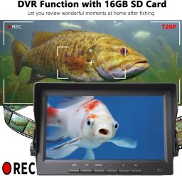 Câmera de pesca subaquática com luz de enchimento, DVR Suporte, Ice Fishing, Cartão de 32GB, 7 em, 12PCs, 12PCs, Novo, 2024 - Image 3