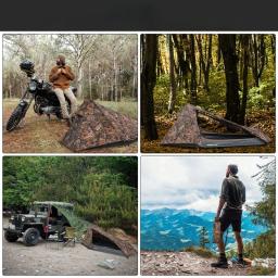 Única pessoa camuflagem verde caminhadas barraca, ao ar livre Camping equipamentos esportivos, pirâmide impermeável montanhismo, pólo de alumínio - Image 5