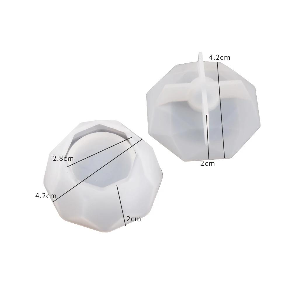 Molde De Silicone De Vaso De Concreto, Octagon Diamante Forma Artesanato, Jarra De Vela, Fabricação De Gesso, Resina Epóxi, Caixa De Armazenamento De Jóias, DIY - Image 1