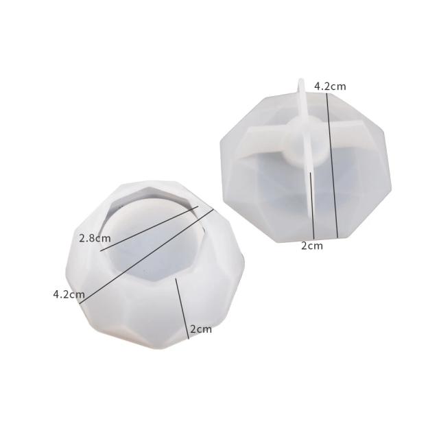 Molde de Silicone Octagonal para Vaso de Concreto - Ideal para Artesanato em Gesso, Resina Epóxi, Jarras de Vela e Caixas de Jóias DIY