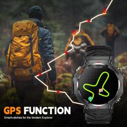 Lige gps relógio inteligente premium militar bluetooth chamada esportes ao ar livre 3atm à prova dwaterproof água amoled 1.39 Polegada tela novo smartwatch masculino - Image 5