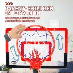 Cesta de basquete interna para crianças segurança jogo engraçado para exercícios em casa conjunto de cesta de basquete moldura de parede suporte para pendurar tabela - Image 2