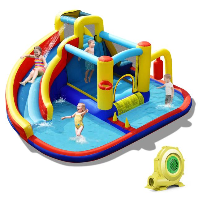 Parque Aquático Inflável 7 em 1 com Castelo Bounce para Crianças - 735W