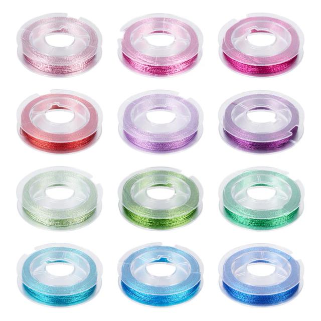 Rolos de Fio Metálico Colorido para DIY: Crie Pulseiras e Colares Artesanais em Macramê com Miçangas