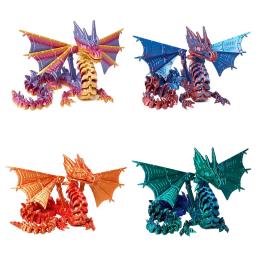 Ornamentos impressos em 3D, figuras de modelo de dinossauros, esqueleto articulado flexível, artesanato de mesa, estátua, brinquedos, decoração - Image 4