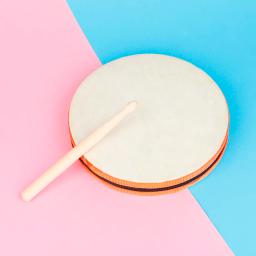 Orff 8 Polegada tambor de mão dupla face pele de carneiro pandeiro instrumento de percussão portátil crianças presente musical brinquedo educativo da criança - Image 1