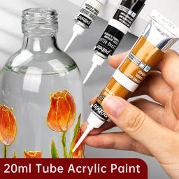 Tubo de tinta acrílica para madeira, tela, pintura de tecido, pigmentos de vidro ricos, desenho do artista, impermeável, 20 ml - Image 1