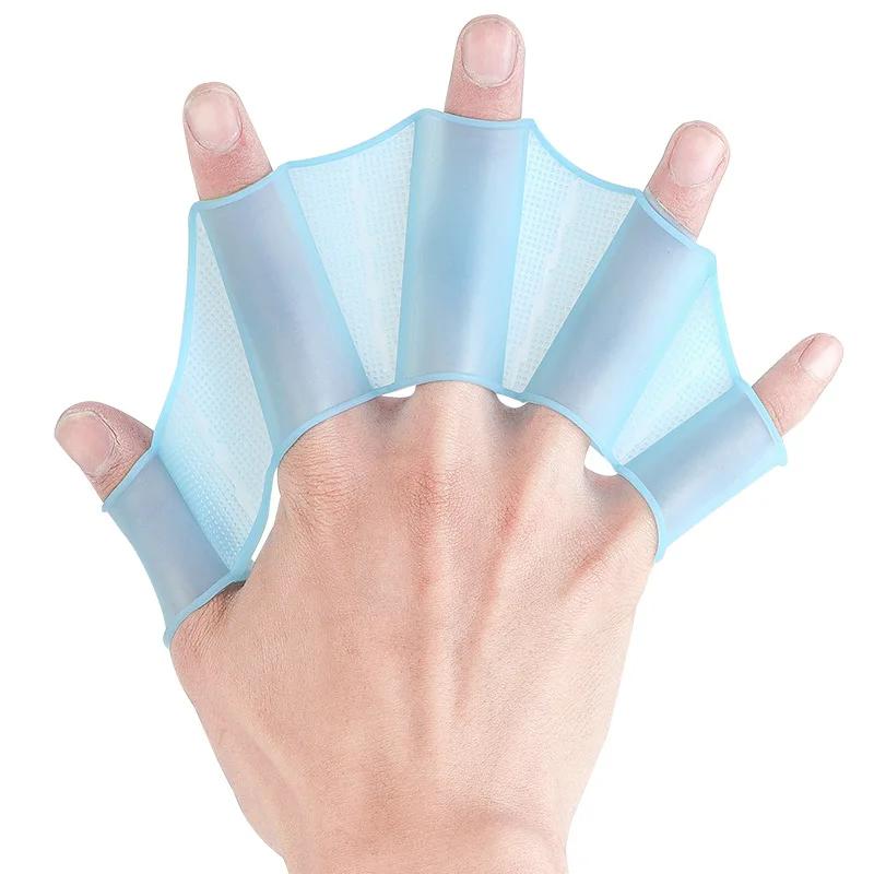 Nadadeiras de silicone Nadadeiras de natação Homens Mulheres Crianças Piscina Esporte Profissional Treinamento Dedo Mão Webbed Luvas Pás Equipamento - Image 1