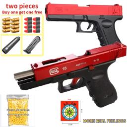 Twite G18 Soft Bullet Toy Gun para meninos, arma preta de combate ao ar livre, comer frango brinquedos com silenciador, espuma ejeção, simulação brinquedo - Image 1