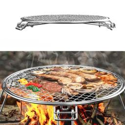 Dobrável acampamento churrasqueira rack churrasqueira net piquenique grade grill fogueira rack para acampamento, piqueniques e churrasco - Image 2