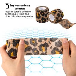 Animal Impresso Bandagem Tatuagem Auto-Adesiva, Sports Wrap Tape, Elástico, Kit de Primeiros Socorros, Pet, Joelho, 6 Pcs, 12 Pcs, 48Pcs - Image 2