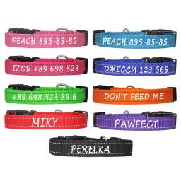 Coleira de nylon reflective personalizada, acessório lost com nome do animal de estimação, anti-perda, para pitpequeno, médio e grande - Image 6