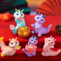 Mini estatueta do dragão para decoração de Dollhouse, ornamento bonito, micro paisagem, brinquedo em miniatura, presentes de ano novo, ano do dragão, 2024 - Image 5