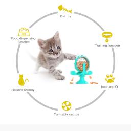 Brinquedos interativos para animais de estimação para pequenos gatos médios e cães, treinamento, QI girável, Food Dispenser, Chihuahua, Bulldog Suprimentos - Image 2