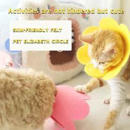 Coleiras de pescoço antilambida para animais, cocar floral, coleiras de gato e cachorro, tecido de feltro, pet suprimentos, estilo floral - Image 2