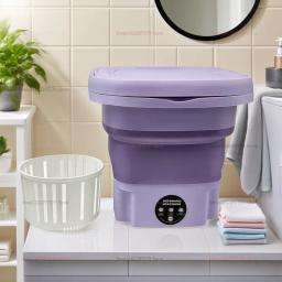8l dobrável máquina de lavar portátil mini desidratável dormitório estudante meias calcinha aparelho doméstico frete grátis - Image 2