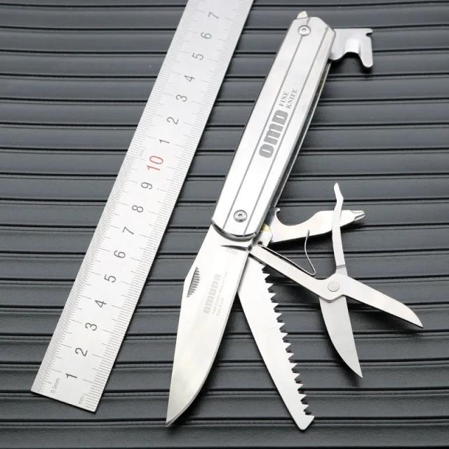 Faca Dobrável Multi-Ferramenta para Camping e Aventura - Ideal para Sobrevivência, Autodefesa e Reparos Externos