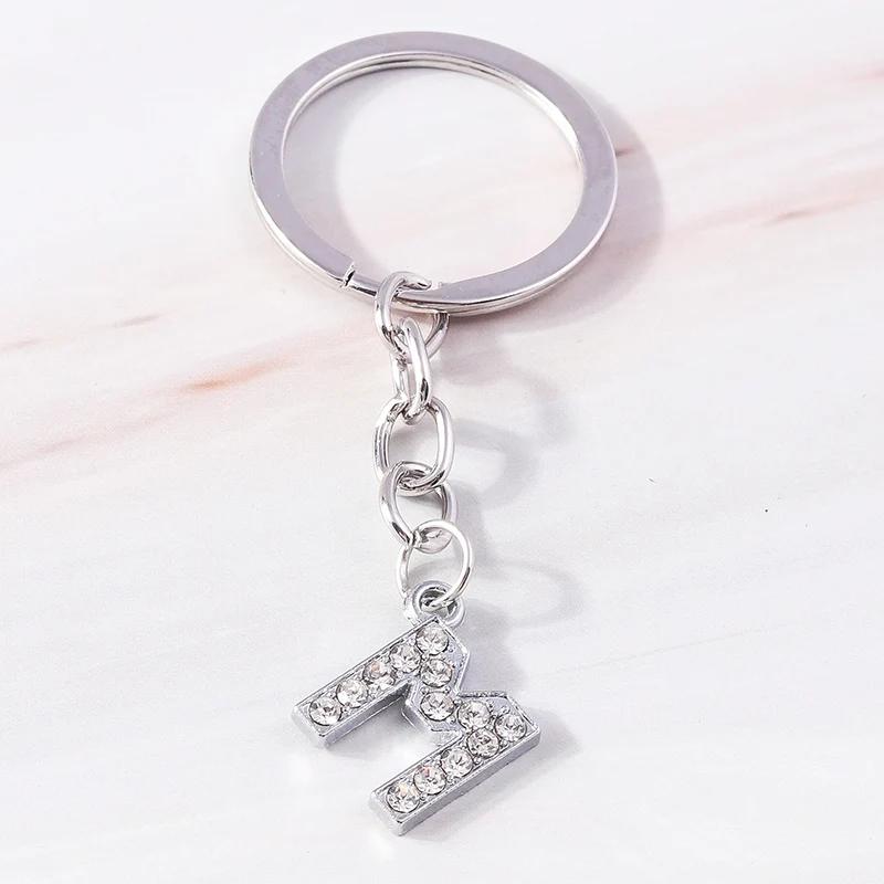 Keychain inicial do alfabeto com strass, 26 letras, A-Z, pingentes para chave do carro, decoração do saco, encantos, acessórios de bricolage, moda - Image 1