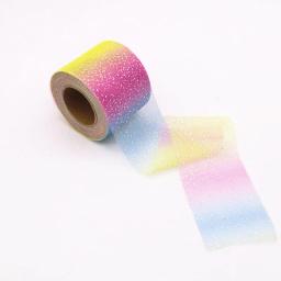 Arco-íris Gradiente Tule Fita Rolo, DIY Artesanato Artesanal, Ornamento De Cabelo, Decoração De Cozimento, Glitter Mesh, Suprimentos De Tecido, 6cm - Image 6