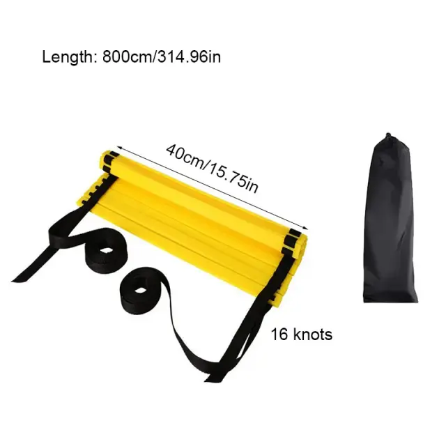 Escada de Agilidade Esportiva com Alça de Nylon Ajustável para Treinamento de Velocidade, Coordenação e Aquecimento no Futebol