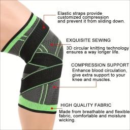 Pressurizado Elastic Sports Knee Pad, Suporte Fitness Gear, basquetebol, voleibol, ténis, ciclismo Protector, 1Pc - Image 5