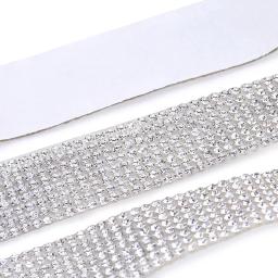 Auto-adesivo Glitter Rhinestone Ribbon Trim, fita Trim Sticker, roupas de DIY, jóias, artes, artesanato, decoração do vestuário, 1 Yard - Image 4