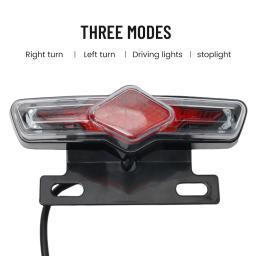 Turn Signal Rack traseiro para bicicleta elétrica, Ebike Taillight, luz da lâmpada, Acessórios Scooter, 12V, 36V-60V - Image 2