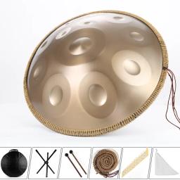 Tambor de aço Handpan para meditação Yoga, instrumentos musicais, D Minor Gold Pantam, 440HZ, 10 in, 12 in, 22 in, 432HZ, 9 Notes - Image 3