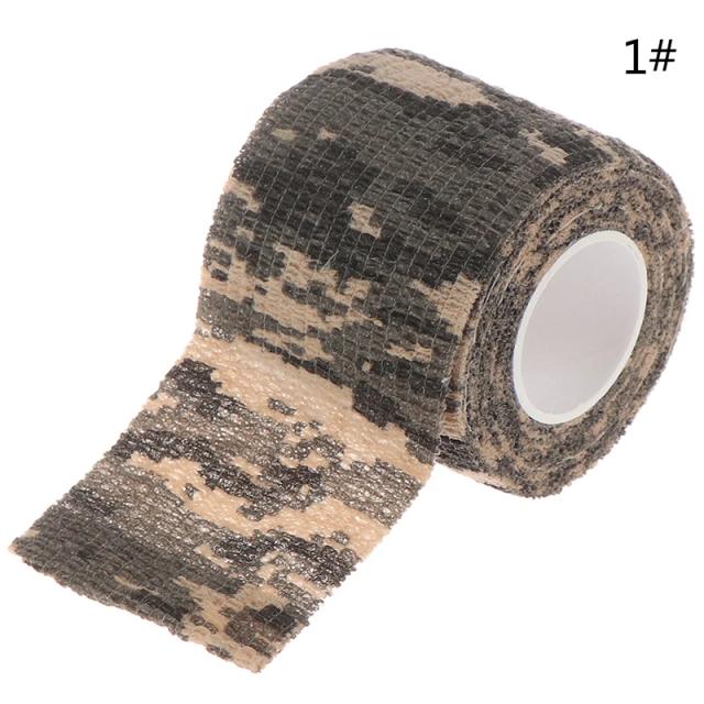 Fita elástica adesiva do exército, fita adesiva de camuflagem para caça ao ar livre, à prova d'água, durável, autoadesiva, bandagem elástica