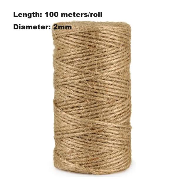 Corda de Juta Vintage Natural para Artesanato DIY e Decoração - Ideal para Embrulho, Jardinagem e Casamentos, Disponível em 1mm e 2mm