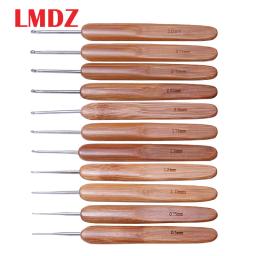 Lmdz 0.5mm-3mm cabo de madeira agulhas de tricô ganchos de tricô de bambu diy ganchos de crochê agulhas para tecer fio agulhas de costura ferramenta - Image 1