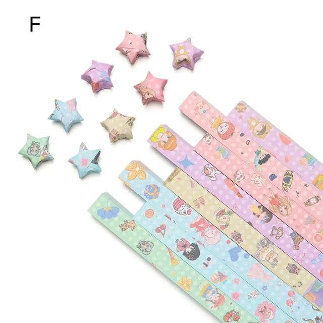 Conjunto de 540 Folhas de Papel para Origami com Estampas de Desenhos Animados e Estrelas para Presentes Criativos para Crianças