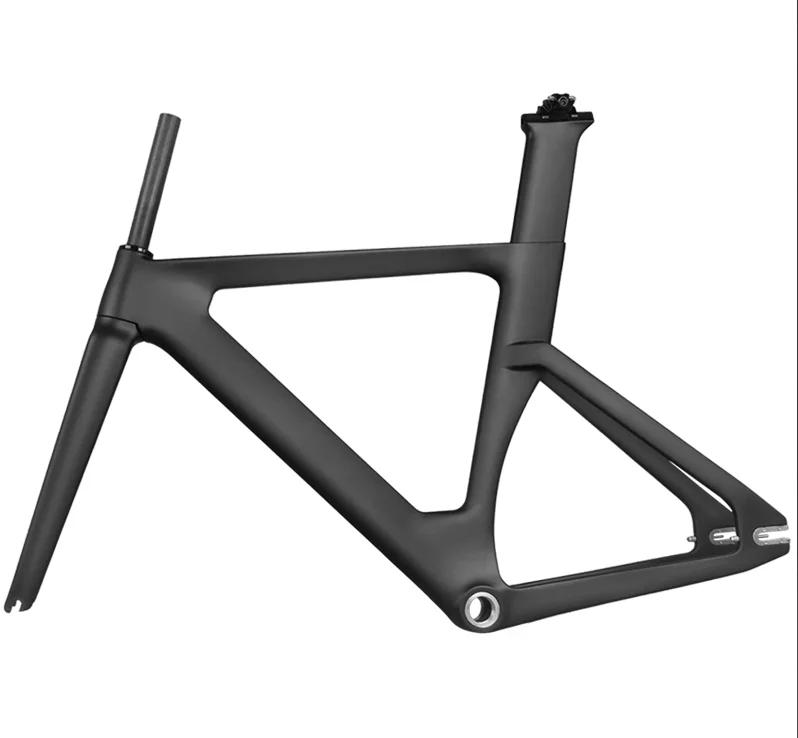 BXT 700C Quadro de trilha Quadro de carbono Conjunto de quadros de bicicleta de rastreamento Quadro de engrenagem fixa BSA única velocidade personalizada - Image 1