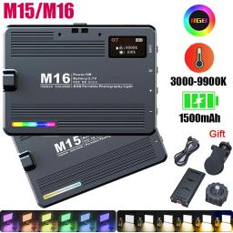 Dimmable RGB LED Video Light, Fotografia Fill Camera Lighting Panel, Hot Shoe Port para Vlog Live Streaming DSLR, 3000-9000K - Image 1