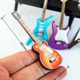 Simulação clássica guitarra dollhouse instrumento musical em miniatura popular guitarras modelo para barbies ob11 boneca decoração acessórios - Image 6
