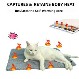 Cobertor para animais auto-aquecido com corpo térmico, Almofada quente para cães e gatos, Cobertor lavável para cachorro, Núcleo refletor de calor - Image 5