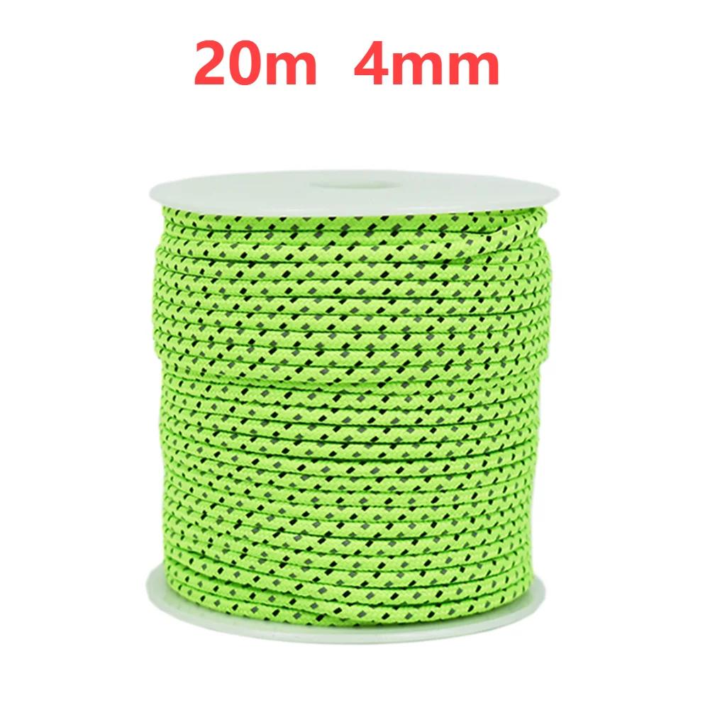 Paracord reflexivo para emergência ao ar livre, cabo de paraquedas, durável, sobrevivência, guarda-chuva, barraca, cordão, camping, varal, 20 m, 50m - Image 1