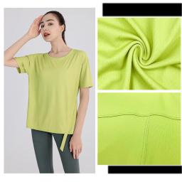 Blusas esportivas mulher dança esportes prática roupas soltas ajuste superior para a aptidão feminina manga curta camiseta de treinamento para as mulheres - Image 4