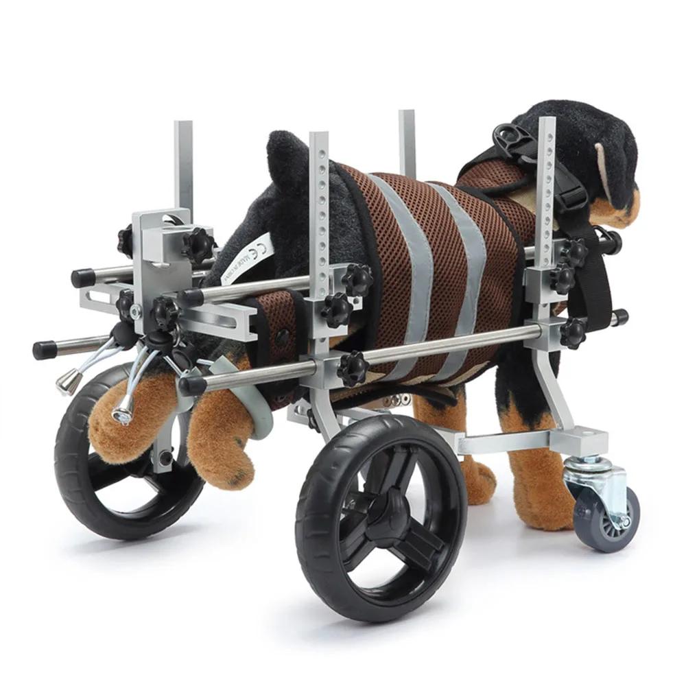 Animal de estimação quatro rodas carrinho de ajuda para caminhadas cão paralisia reabilitação walker suprimentos de treinamento para animais de estimação cão deficiência cadeira de rodas - Image 1