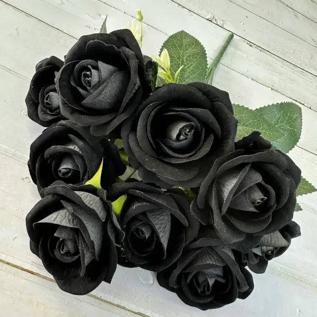 Buquê de flores artificiais rosa pérola com 9 cabeças - Acessório decorativo para mesa, suporte fotográfico e presente perfeito para o Dia dos Namorados