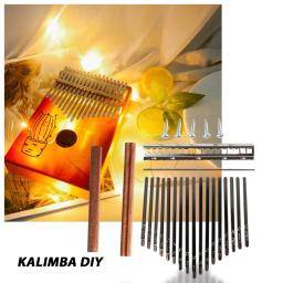 Kit de 17 teclas de instrumentos musicais kalimba, acessórios, ponte, tuning, martelo, polegar, piano, instrumentos musicais, diy - Image 3