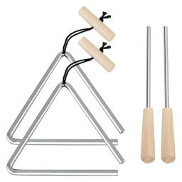 Mão percussão triângulo sino com os atacantes para ritmo educação, triângulo música instrumento - Image 1