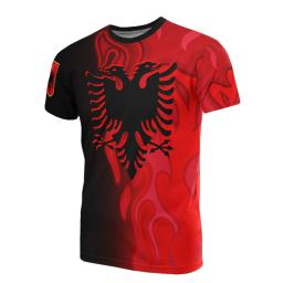 Atacado camisa de futebol albânia camisa 2024 time de futebol camiseta 3d bandeira dos albanês camisetas gráficas emblema albanês camisetas - Image 4