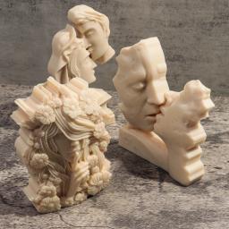 Amor Casal Retrato Silicone Vela Molde, DIY Escultura Molde Arte, Aromaterapia Gesso Moldes, Decoração Dia Dos Namorados, Amantes - Image 2