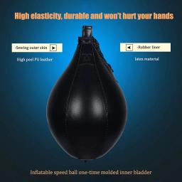 Couro Boxing Punching Ball, Treinamento Hangings, Speedball giratório, Exercício Fitness Bolas, Home Sports Gym, Speed Bag Bounce - Image 3