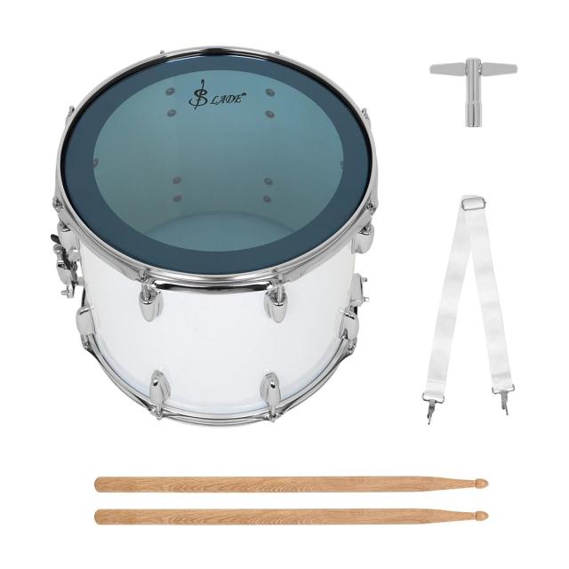 Marchando com Profissional do Tambor de Pele Azul: Prática de Percussão, Ajuste de Bateria e Acessórios Essenciais para Baquetas e Backstraps 14"