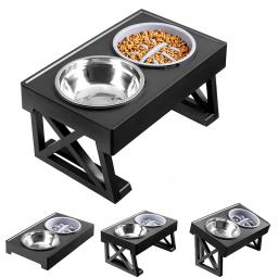 Duplo elevado Pet Bowls para médio e grande cão, altura ajustável, Slow Feeding Dish, Stand 3, alimentos elevados, mesa de alimentadores de água - Image 1
